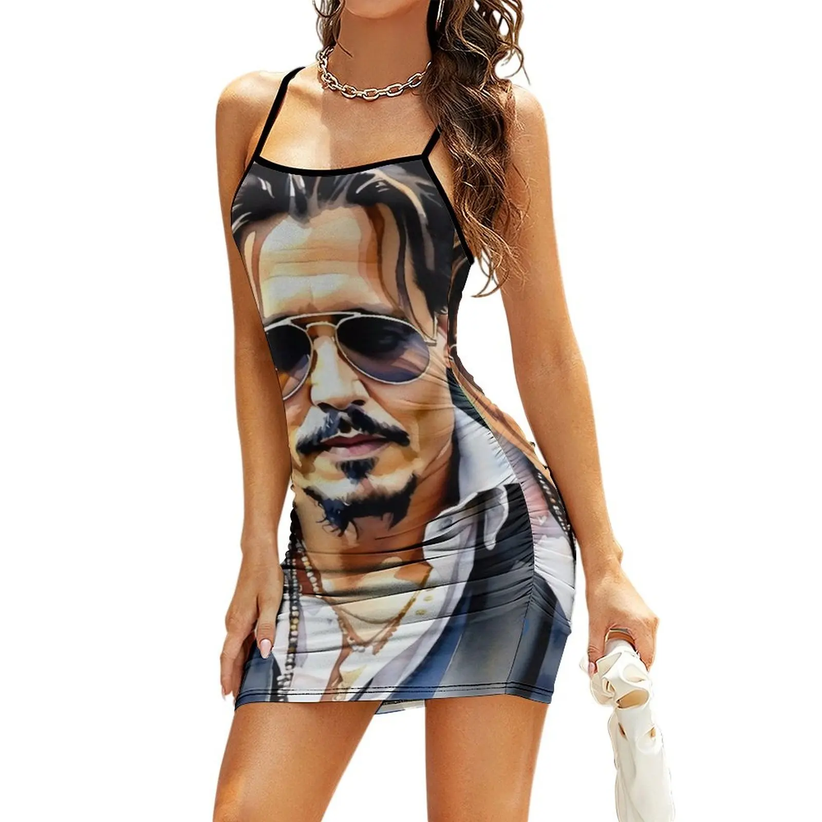 Johnny Depp Watercolor Sling Dress Dresses womens clothing dress women summer