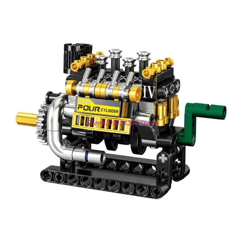  Buildable Miniature Engine Display Model for Ages 14 and Up, a Plastic Construction Project with a Support Base