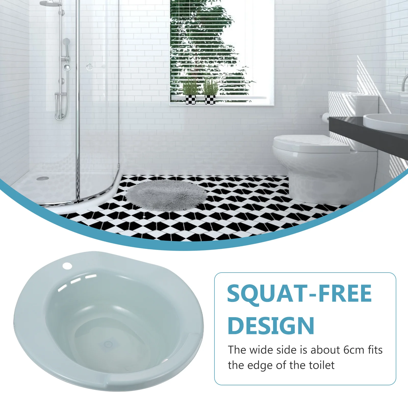 

1Pcs Sitz Bath Postpartum Care Wash Basin Squat Free Toilet Seat Basin Safe Secure Household Toilet Soaking Bidet Pregnant Women