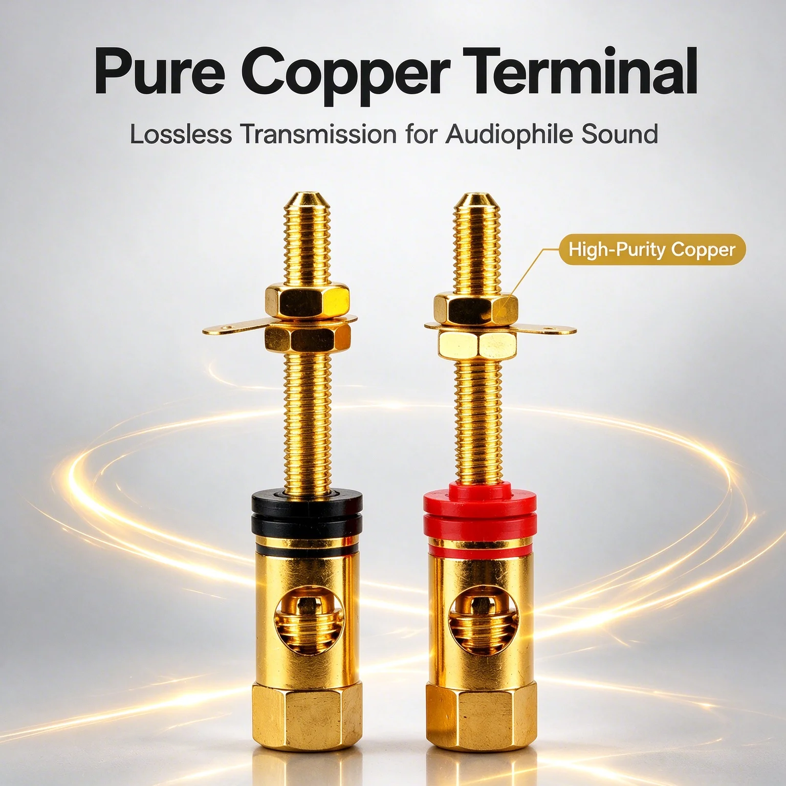 HIFIDIY LIVE 2pcs Speaker DIY Lengthen Terminal Connector Binding Post HIFI Amplifier Pure Cupper Gold-plated Banana Socket