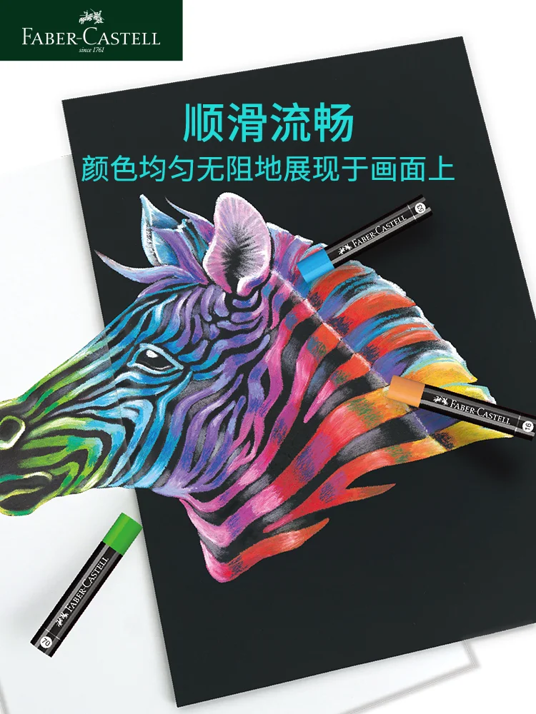 Faber‑Castell Black Edition 24/36/48 Colors Super‑Soft Oil Pastels, Rich‑Pigment Oil Crayons with White & Metallic Art Supplies