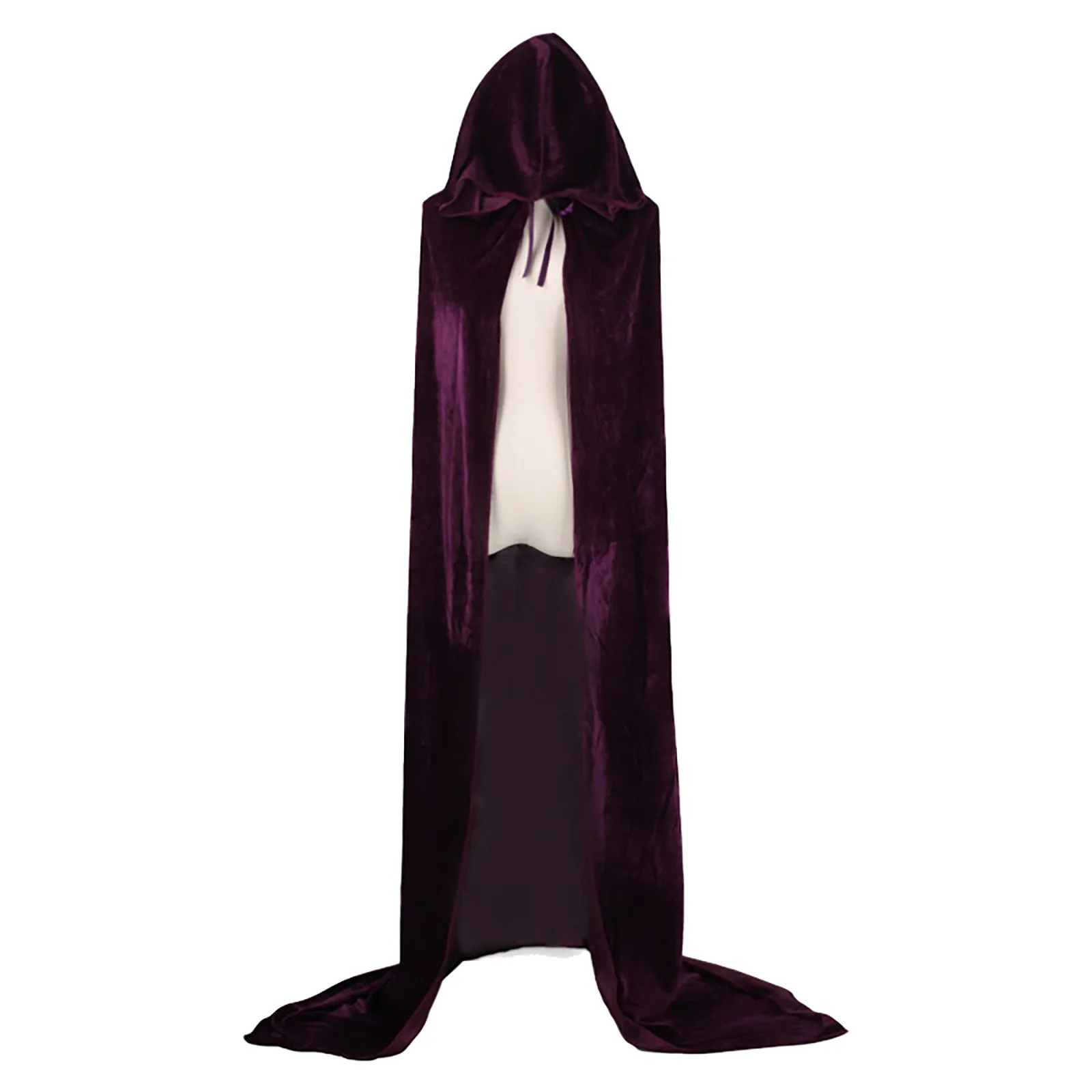 Hood Cloak Cosplay Medieval Long Cape Halloween Party Women Men Adult Long Mage Witchcraft Wicca Robe Conceal Gown Reenactment