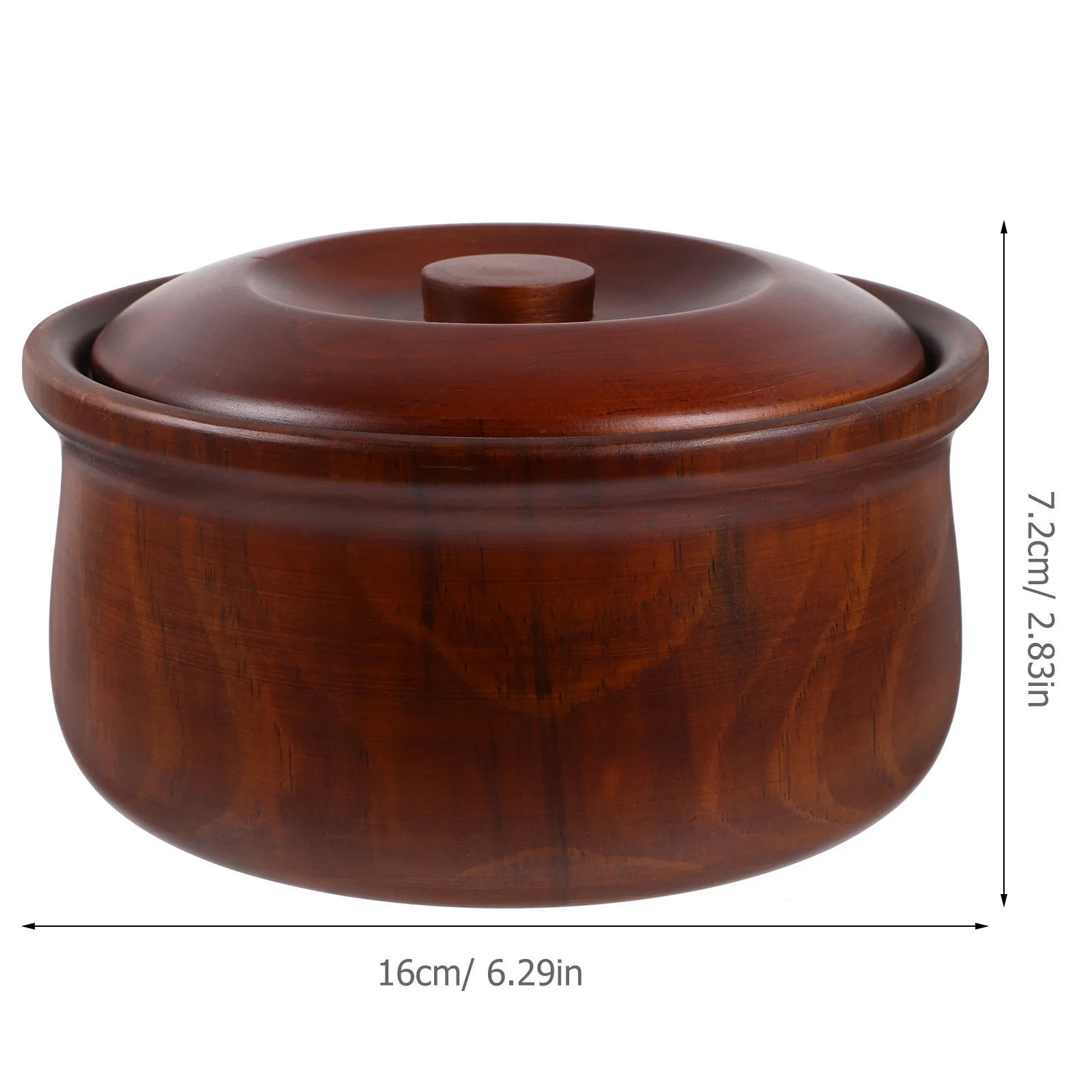 صندوق وجبات خفيفة وعاء خشبي 15-16x7.2 سنتيمتر مع غطاء للفواكه والحلويات والمكسرات المجففة تصميم بسيط أنيق تخزين المطبخ المنزلي #3