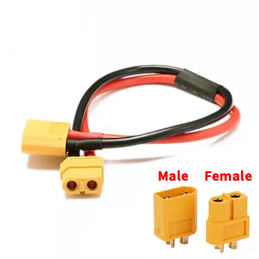 

1 pcs Female XT60/T plug to Male XT60/T Connector Adapter 14AWG 30CM Extension Cable Leads Adapte For RC battery extension cable