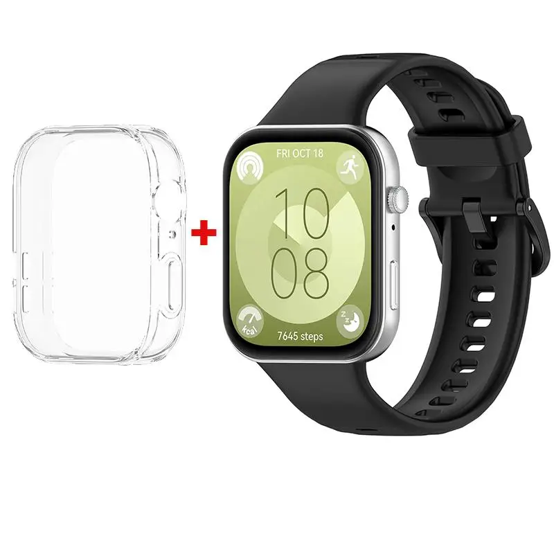 حافظة + حزام لساعة Huawei Watch Fit 3 ملحقات حزام حزام TPU ناعمة كاملة الشاشة إطار حماية ممتص للصدمات #2