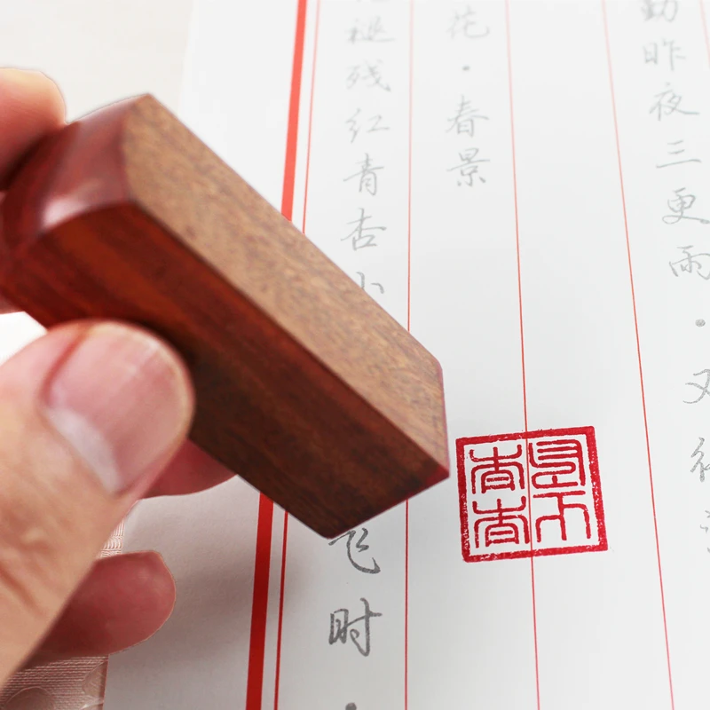 Custom Chinese Name Stamp Calligraphy Painting Stamp Kanji Korean English Wood Stamps Teacher Painter Gift Chop Square Stamp