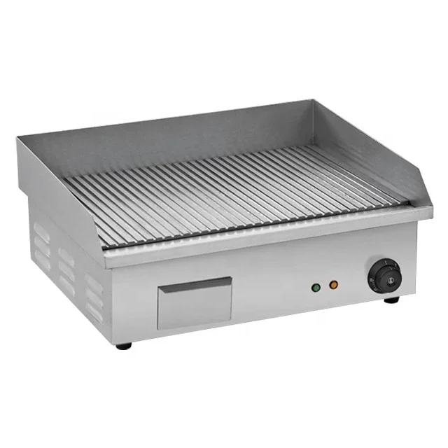 

Commercial Stainless Steel Flat Gas Half-Grooved Burger Griddle Grill For Restaurant Equipment