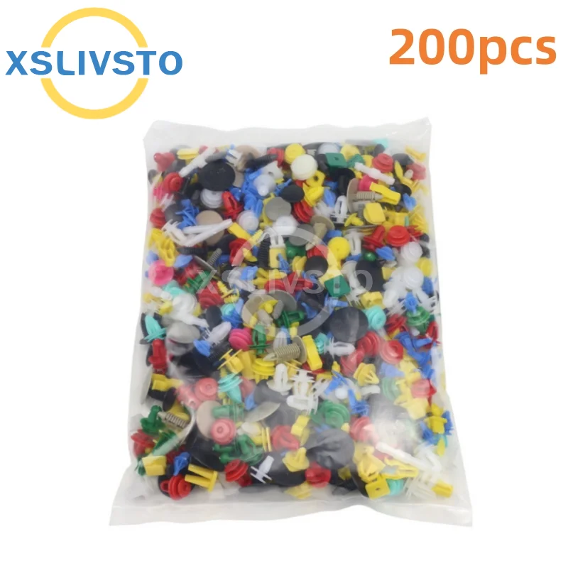 200pcs Car Clips Fastener Screws Kit Bumper Plastics Fender Push Pin Rivet Door Trim Panel Retainer Auto Accessory