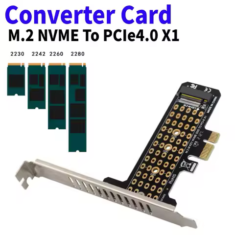 M.2 NVME To PCIe4.0 X1 Expansion Card Adapter Support PCIe X1 X4 X8 X16 Interface Converter Card for SSD 2230/2242/2260/2280