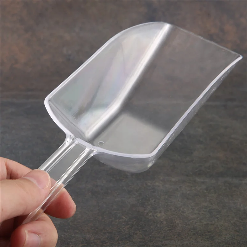 3 Piece Pallet Ice Scraper Shape Plastic Scoop - Transparent