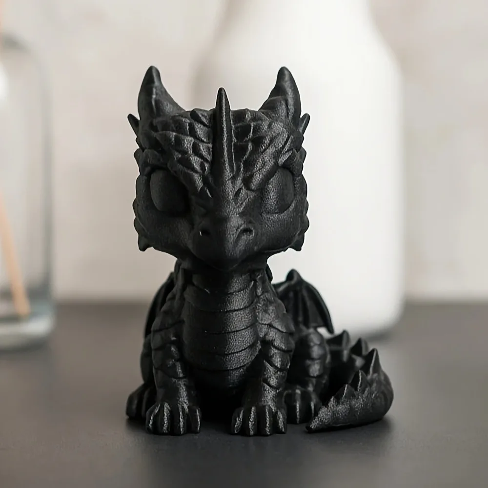 3D Printed Dragon Cub Statue - Mini Dragon Baby Sculpture, Dragon Decorative Ornament, Multifunctional Room Decoration, Desktop Decoration, No Electricity Required, Christmas, Halloween, Easter, Thanksgiving, New Year Decorations, Autumn Home Decor Collectible Statue