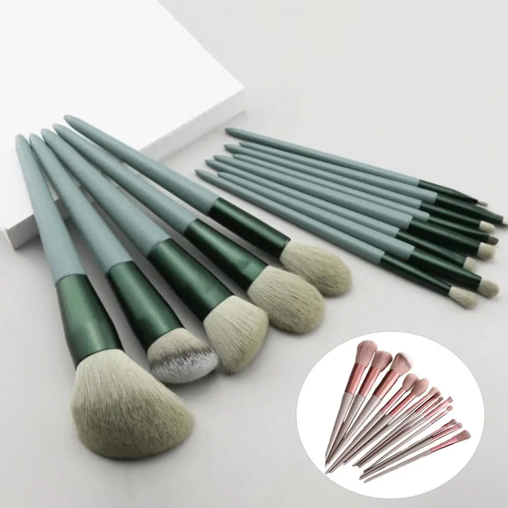 13Pcs/Set Practical Beauty Brush Set Wear-Resistant Makeup Brush Set Delicate Handle Elastic