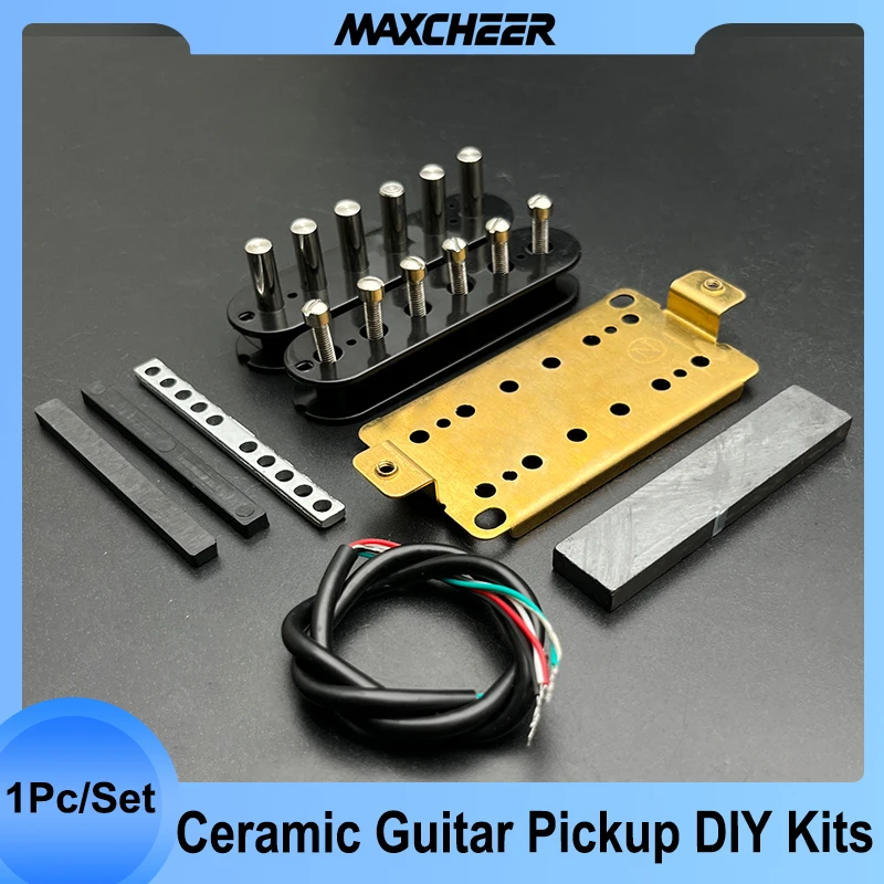 

[Pickup DIY Kits] Humbucker Pickup Kits- Ceramic/Plastic Bobbin/ Fixed/Adjustable Pole Piece/4C Cable Coil Splitting Pickup Kits