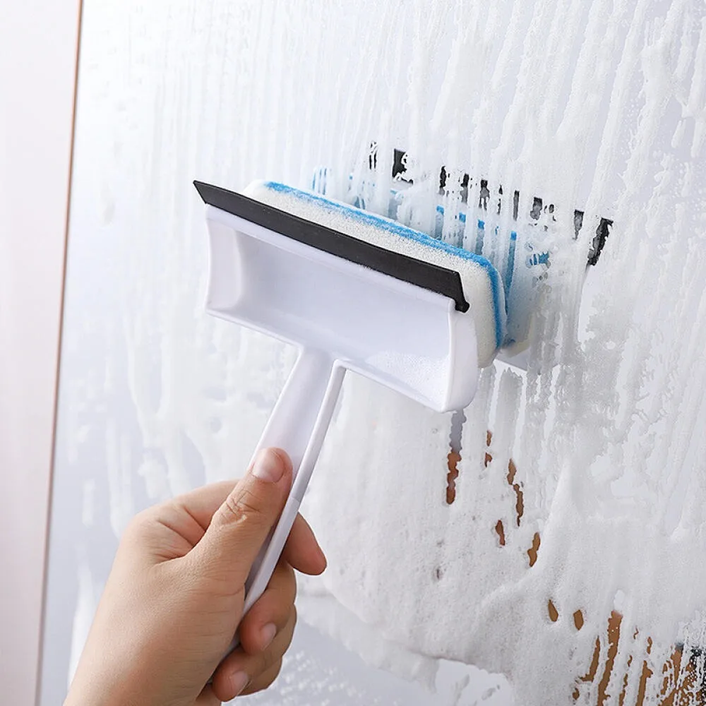 Multi-Purpose Bathroom Glass Cleaner Tool, Squeegee & Scrape
