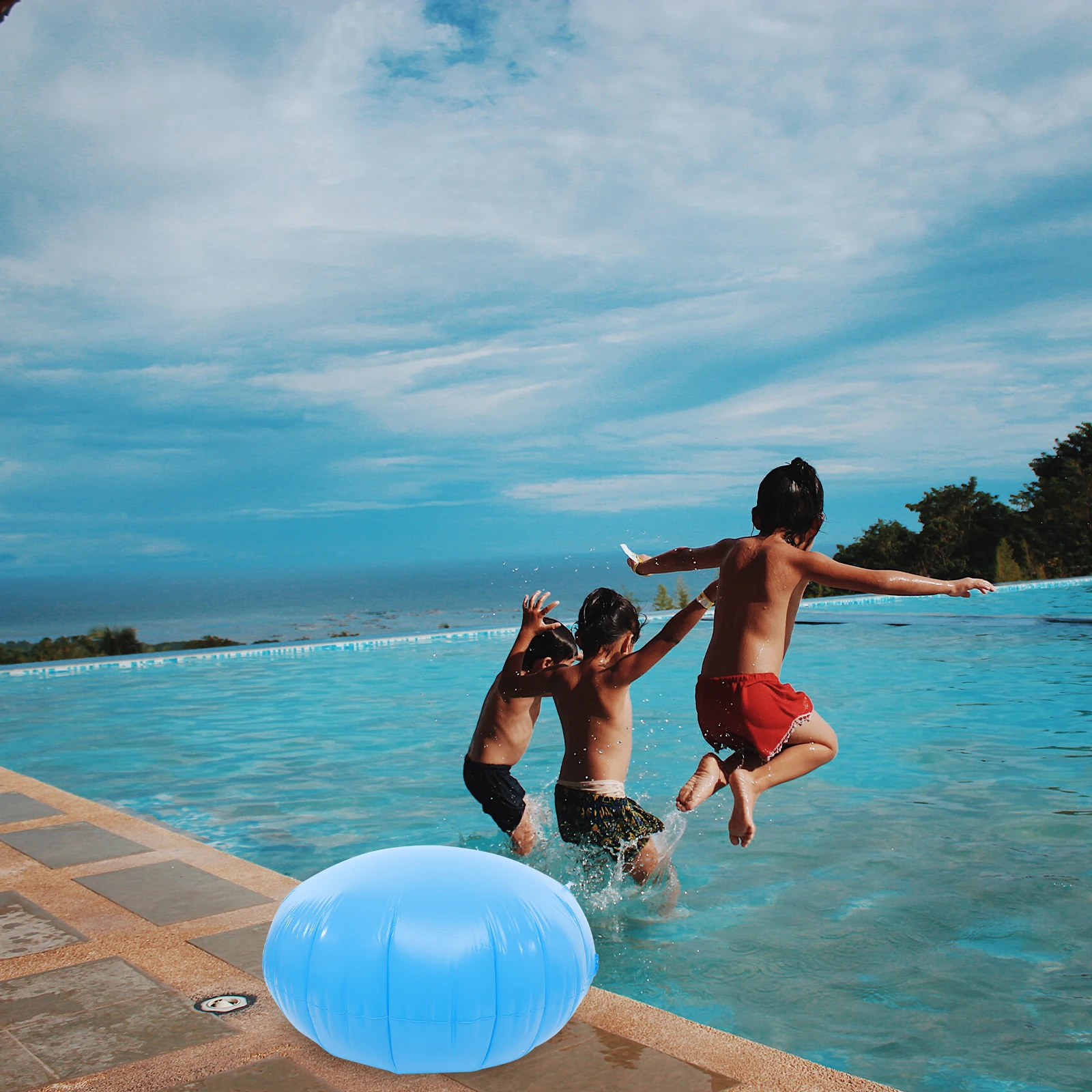 

Inflatable Pillow Winter Swimming Accessories PVC Reinforced Grommets Easy Storage for Above Ground Pool Cold Resistant