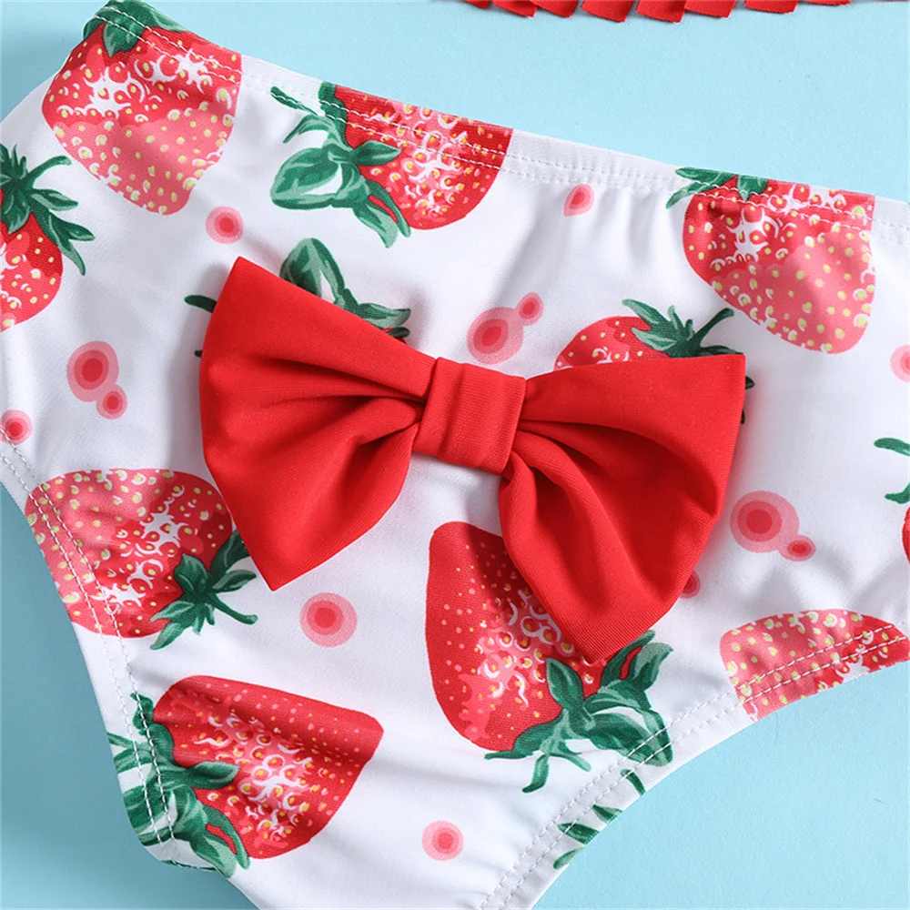 NEW Toddler Baby Girls Swimwear Cute Fruit Pirnt Summer Baby Girls Swimsuit Newborn Baby Two Piece Bathing Suit Beachwear