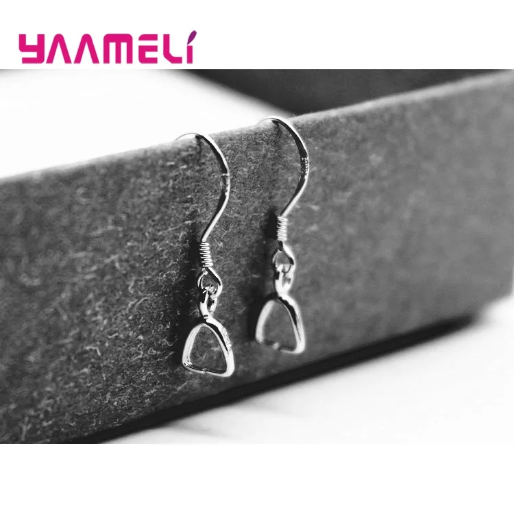 Handmade Jewelry Findings Componentes, Conector de Bail, Fecho para Brincos, 925 Sterling Silver, Atacado, 50Pcs por lote