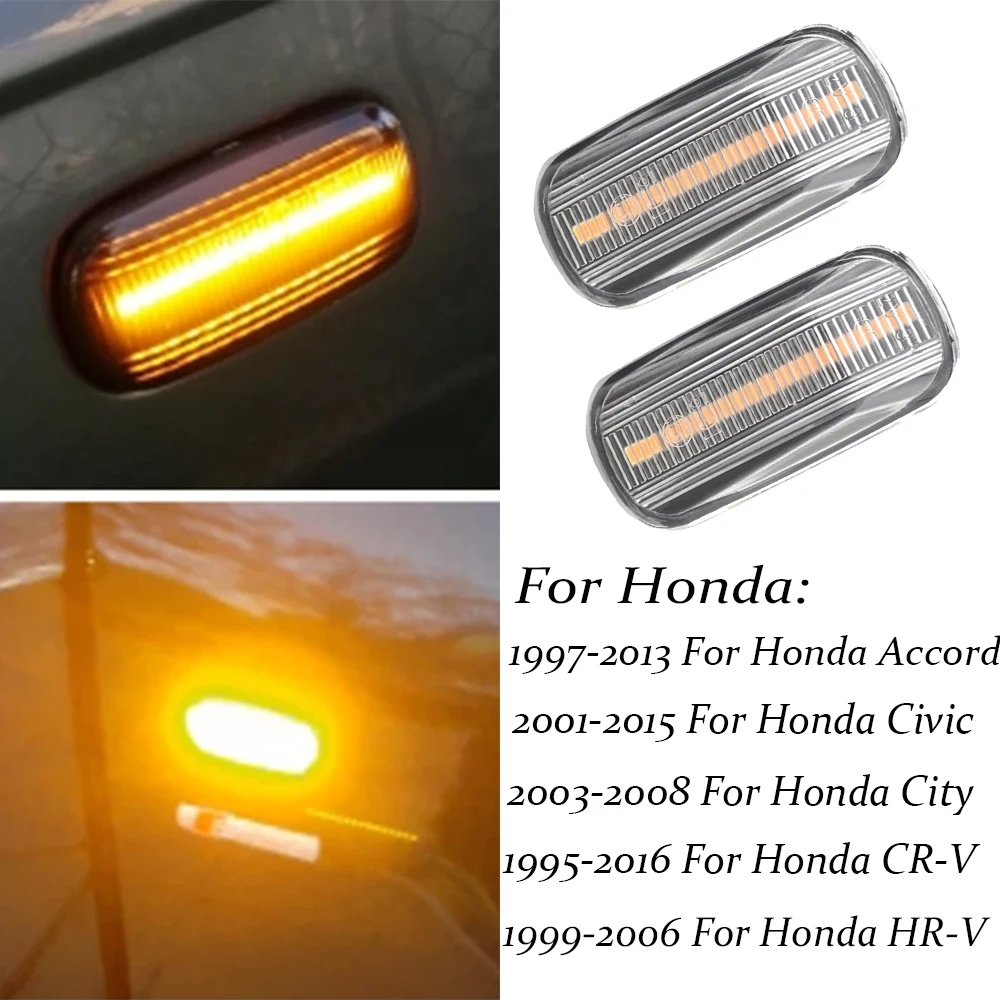 For Honda CRV Accord Civic Jazz For Acura Integra Type-R DC2 Auto Parts Side Marker Lamp Dynamic LED Turn Signal Lights