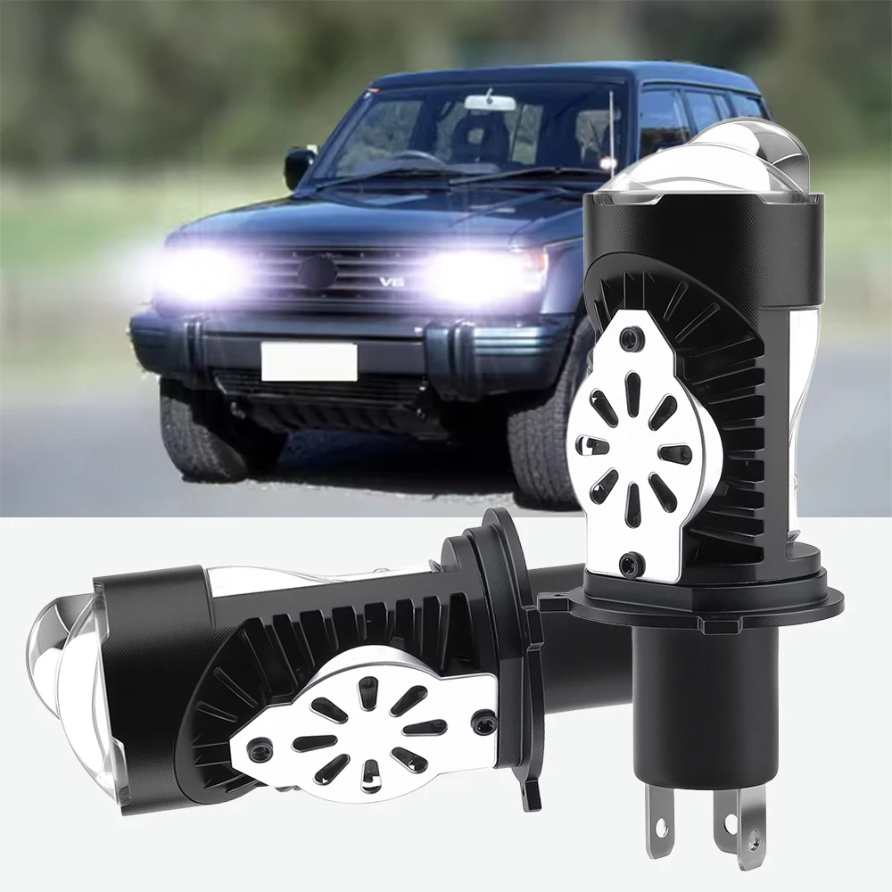 2x LED Projector Headlight Bulbs Hi/Lo H4 HB2 9003 Lens 30000LM For Mitsubishi Pajero Montero Shogun V20 NH NJ NK NL 1991-1999