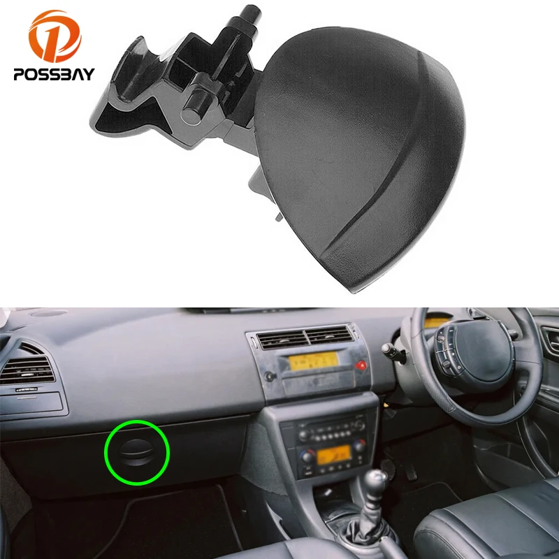 Car Front Glove Box Lid Handle ABS Black with Spring Replacement Repair Kit for Citroen C4 2004-2010 Coupe Hatch Interior Parts