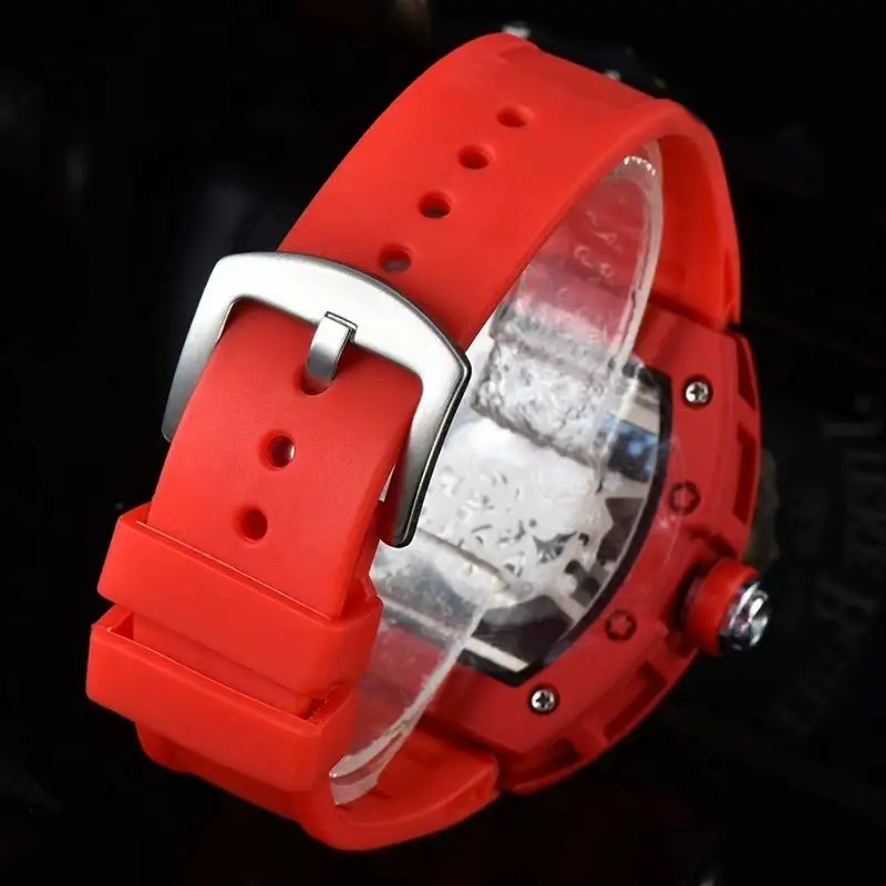 ساعة يد كوارتز رجالية فاخرة للرجال بنمط مجوف ساعات أوتوماتيكية للرجال ساعة ميكانيكية تقويم رياضي مقاوم للماء