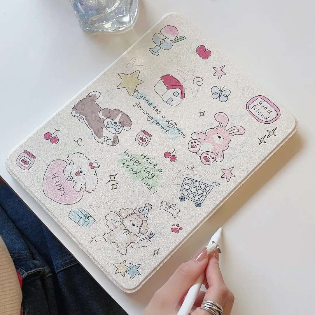 Case For ipad Air5 4 10.9 Pro 11 10.5 9.7 2022 Mini 6 Korean Cute Puppy Smart Cover With Pencil Holder iPad9 10.2 8th Generation