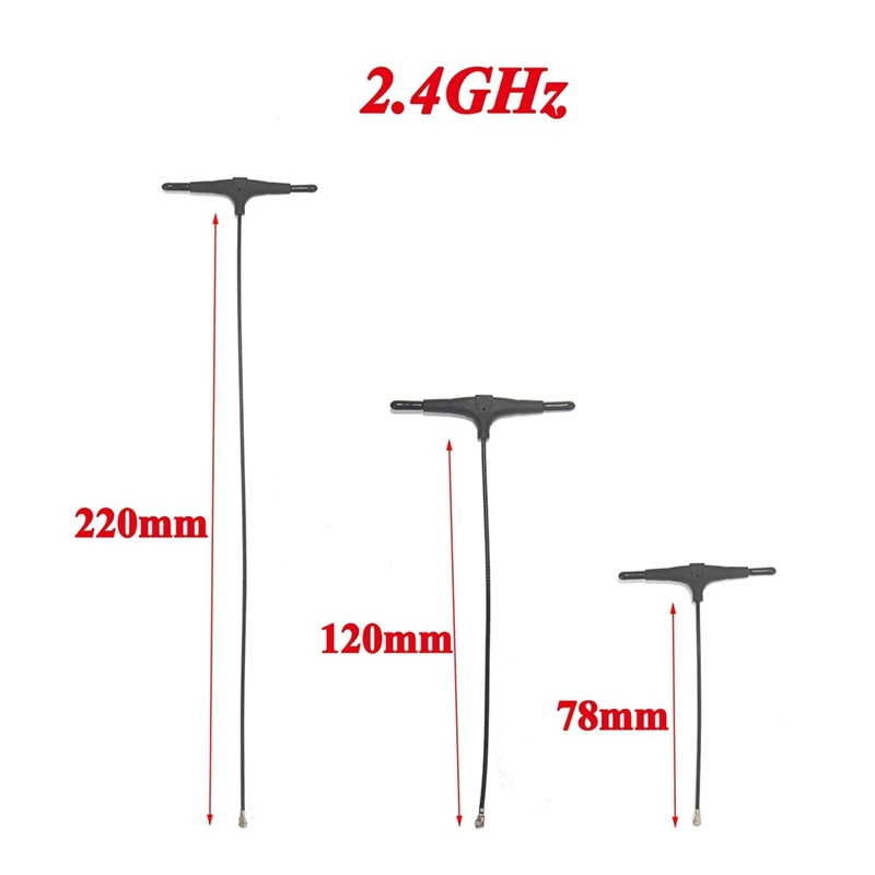 10pcs 2.4G T-Type Antenna UFL Connector for ELRS ExpressLRS Nano Receiver RC FPV Racing Drone DIY 78mm-DT30