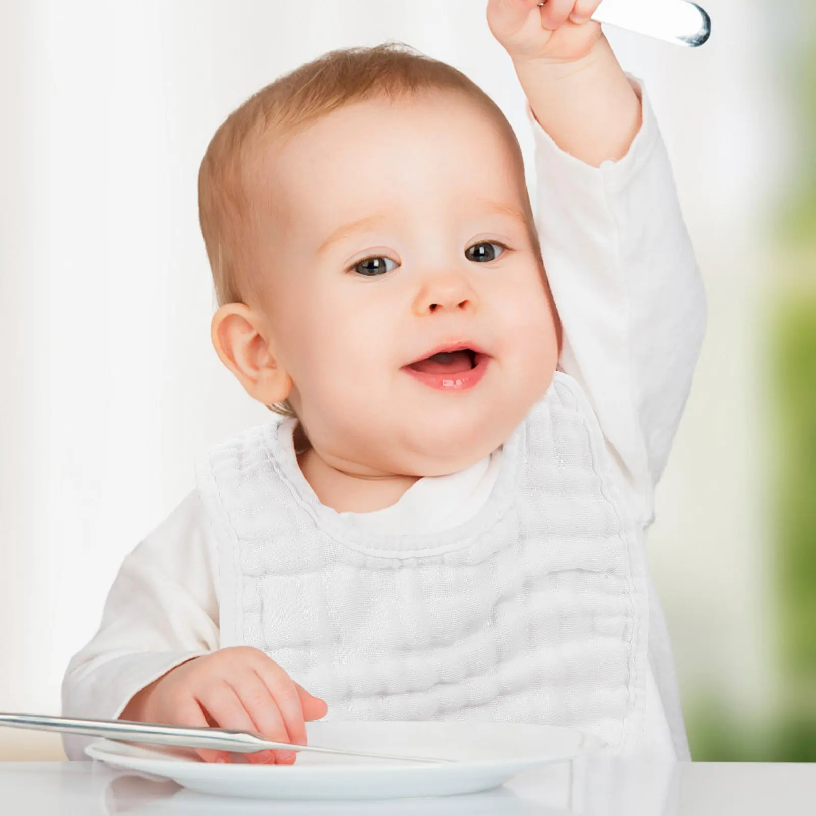 

2Pcs Baby Cotton Gauze Bibs Lightweight Soft Infant U-Shaped Bibs Protective Absorbent Drool Towels for Newborn Toddlers Unisex