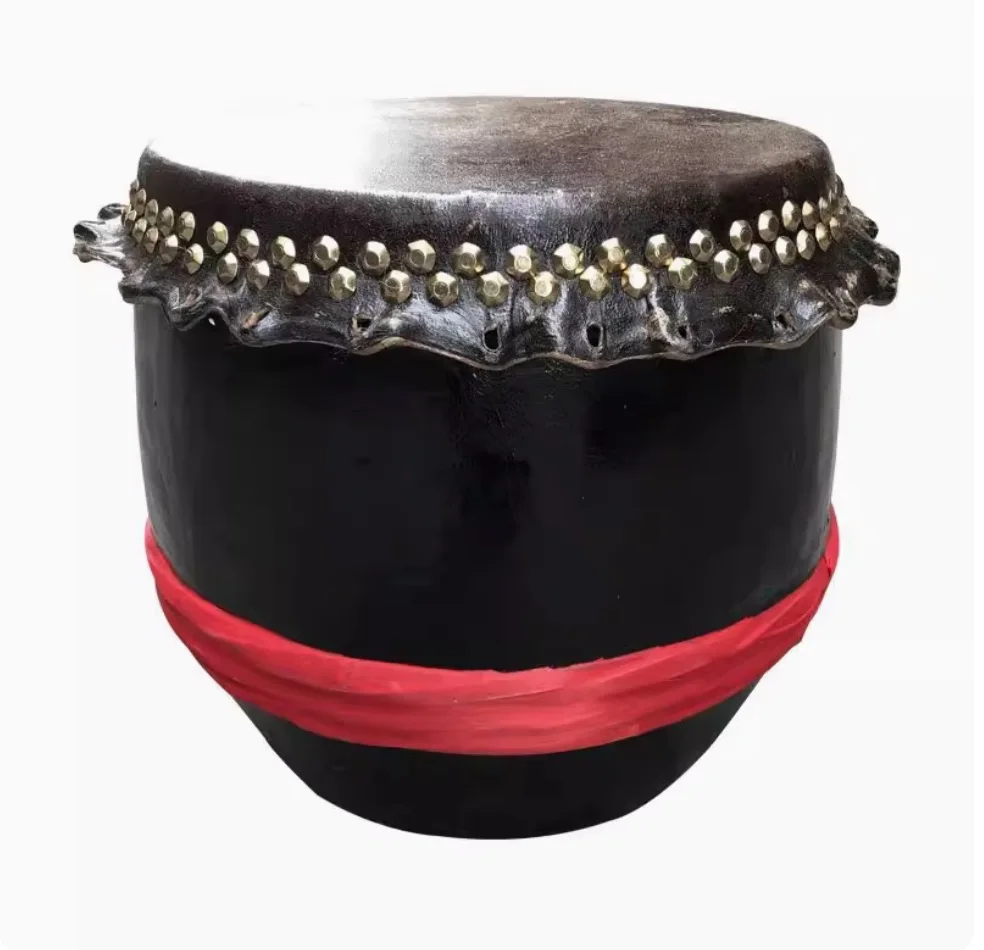 Cowhide drum 12 inches black Lion dance drum Chinese drum percussion instrument