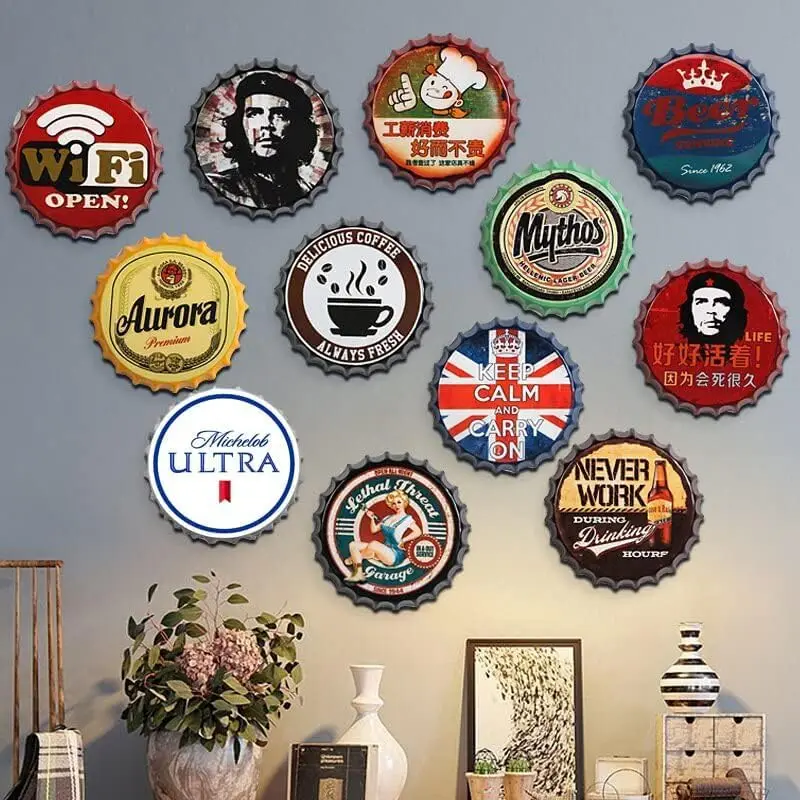 Retro Metal tin Sign Bar Beer Miller Decorative Bottle Caps Metal Tin Signs For Home Cave Garage bar Wall