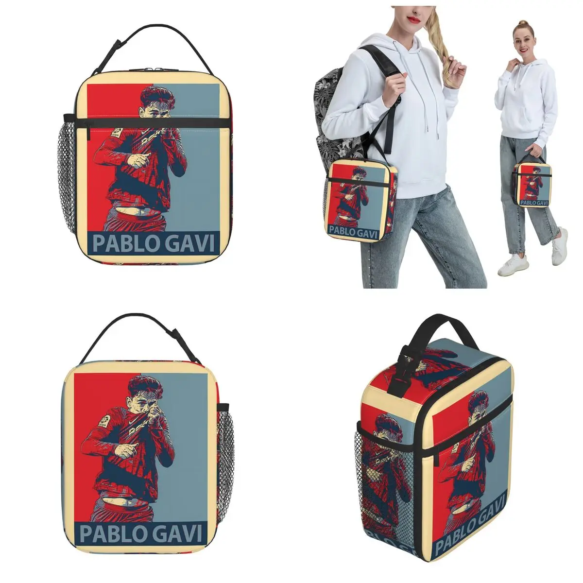 Pablo Gavi Sport Spain Football Soccer Player Merch Insulated Lunch Bags Food Storage Bag Reusable Thermal Cooler Lunch Boxes