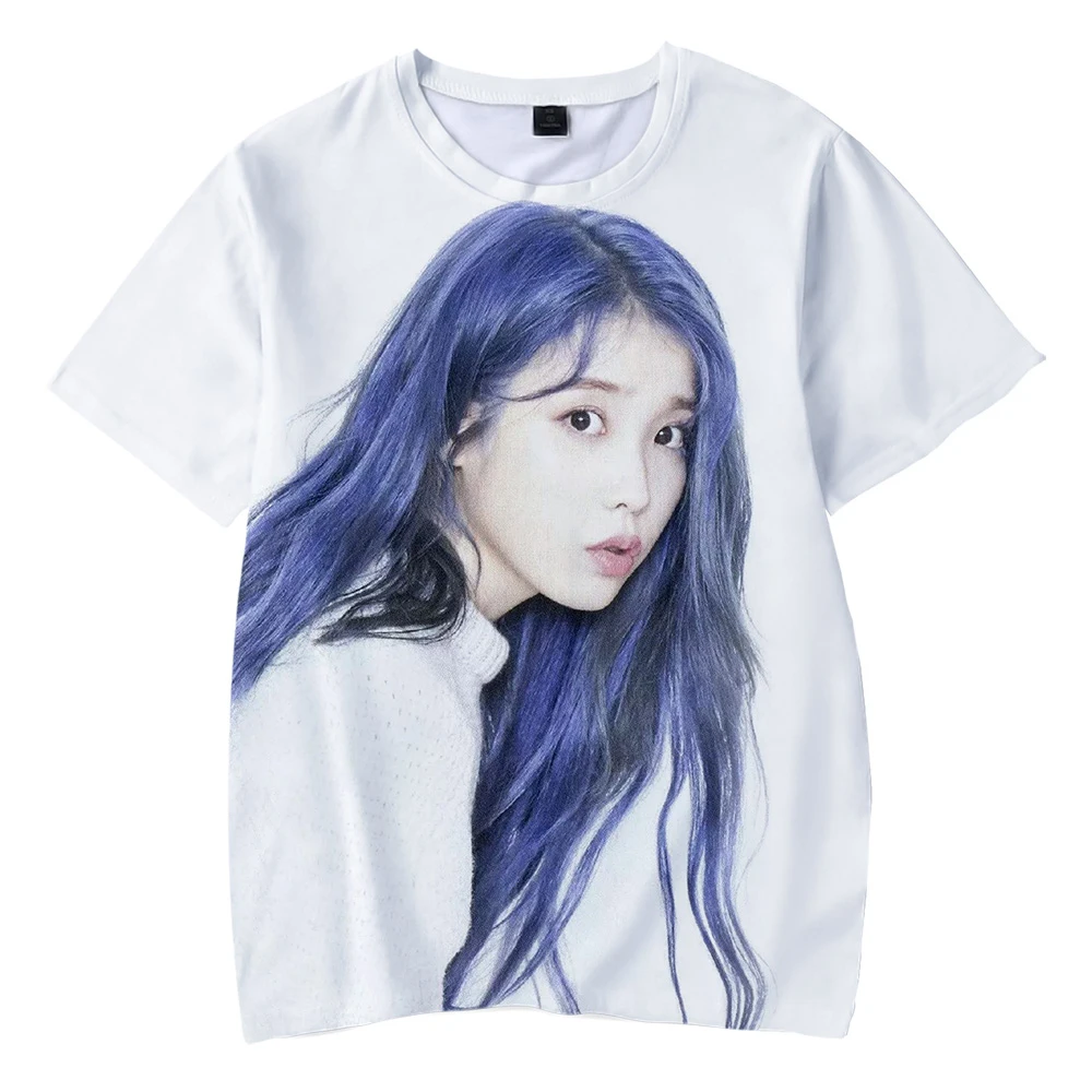 

New Kpop Singer IU Lee Ji Eun 3D Printed T-shirt Men Women Summer Fashion Casual T Shirt Hip Hop Harajuku Streetwear Tops Tees