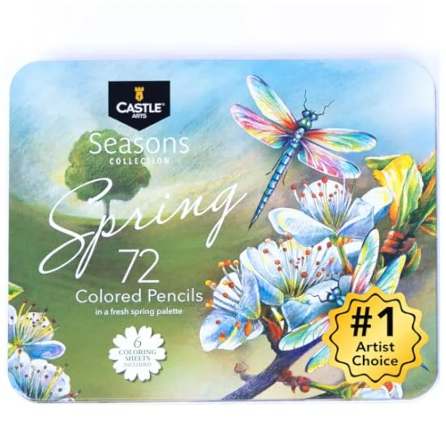 

72 Spring Colored Pencils Set Wax-Based Pencils with Soft Smooth Cores Spring-Inspired Palette for Adult Artists Organized in D