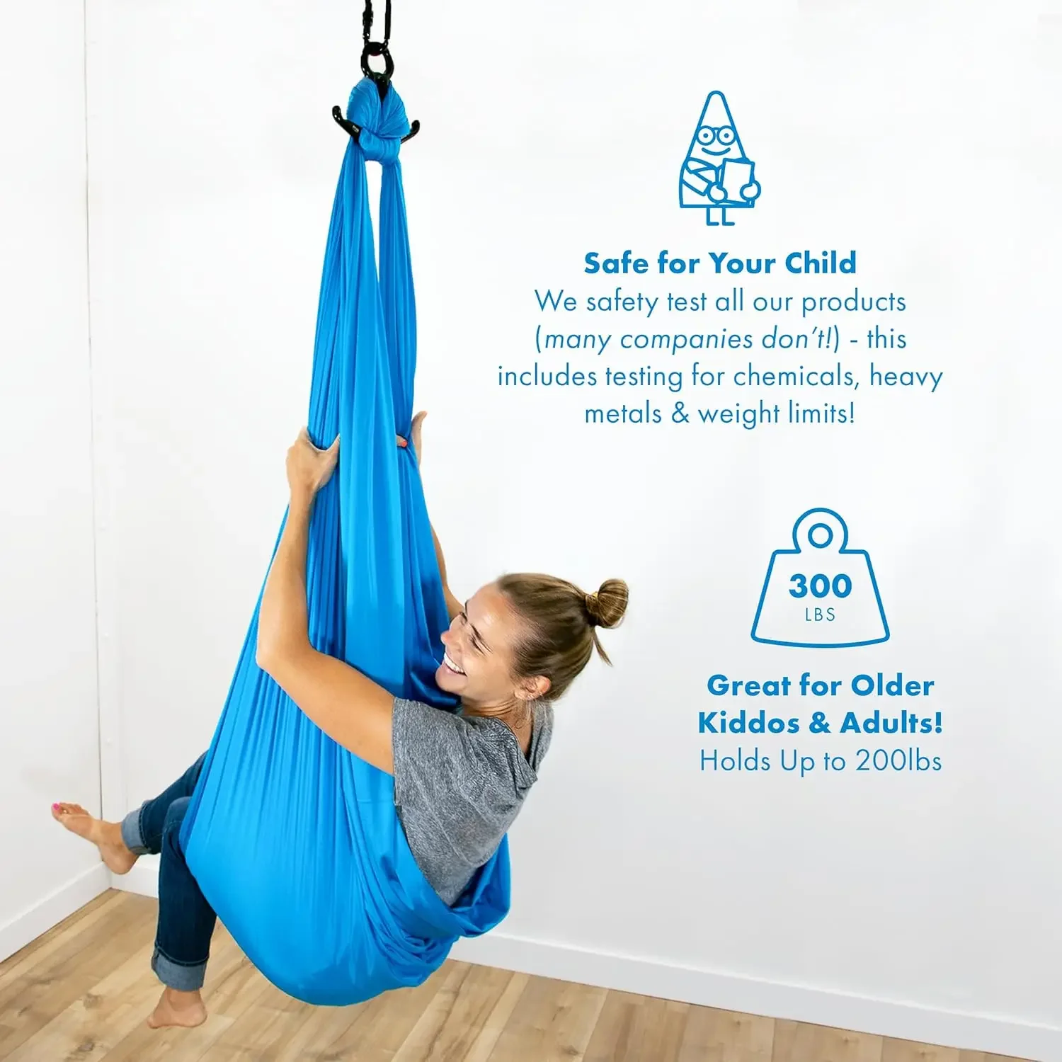 Sensory Swing for Kids & Adults - Holds 300lbs, Indoor Outdoor Sensory Swing for Hug like Calming Effect - Double Layered