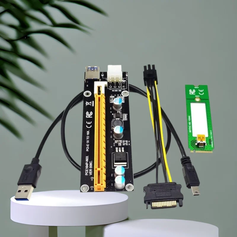New 1X to 16X NGFF M.2 M Key to USB 3.0 PCI-E Riser Card M2 to USB3.0 PCIE 16X 1X Extender with Power for Litecoin Bitcoin Miner