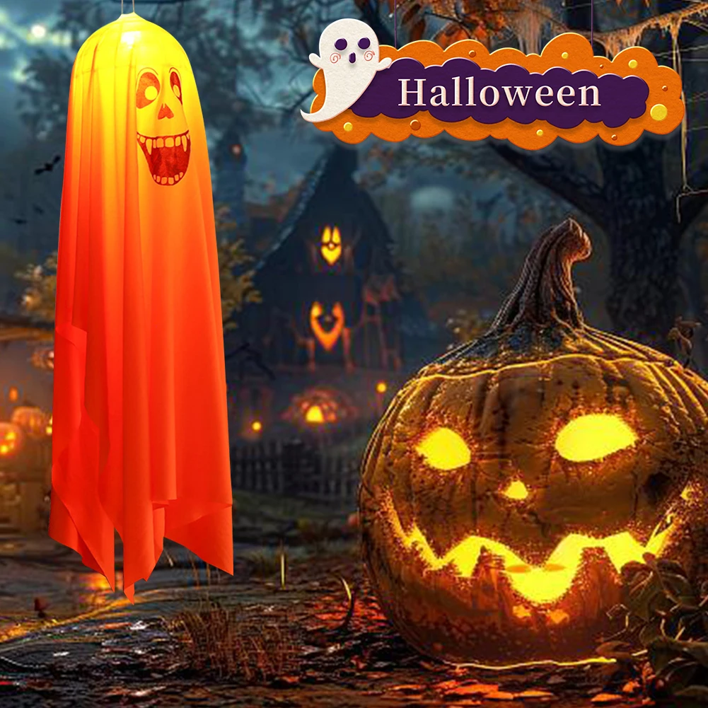 Halloween Hangend Lichtgevend Spook Halloweenfeest Gloeiend Spook Spookachtig Spook Halloween Decor met Verlichting Binnen Buiten Decor