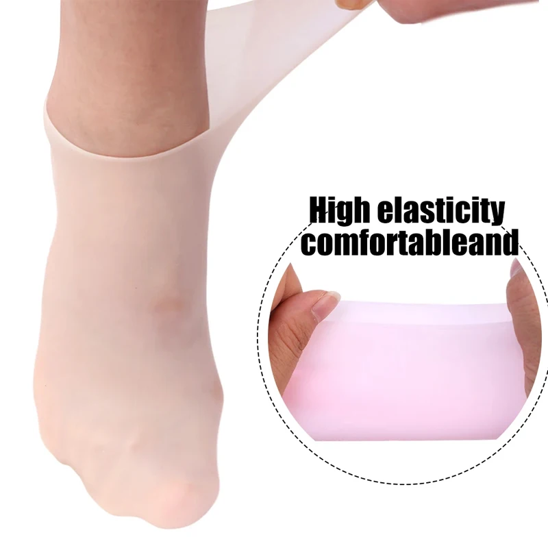 1 Pair Silicone Protective Foot Cover Waterproof Softening Horny Tender Foot Cover Moisturizing Gel Socks