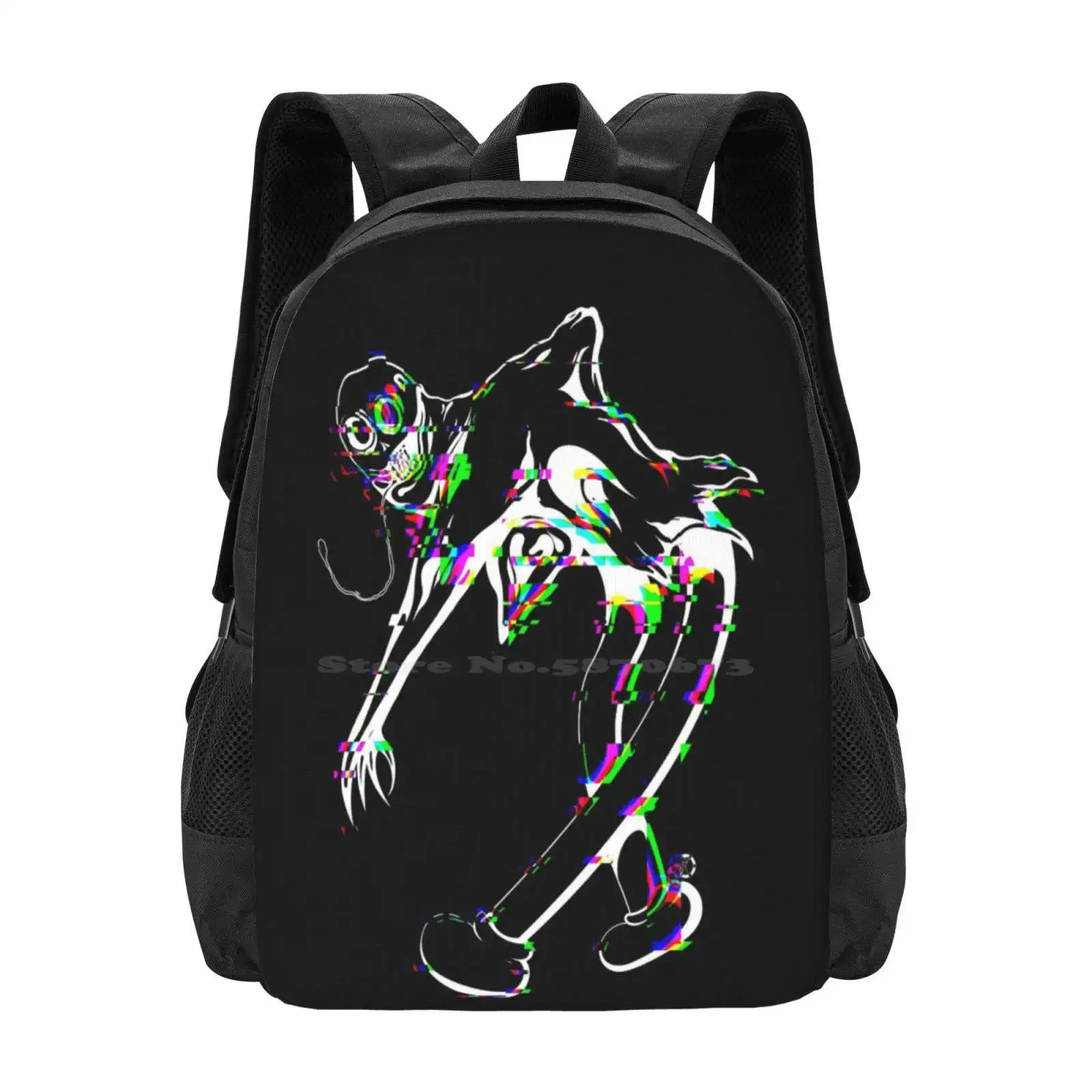 

Ondoyance - Ghostemane White (Glitch). Hot Sale Schoolbag Backpack Fashion Bags Waving Metal Rapper Singer White Silhouette
