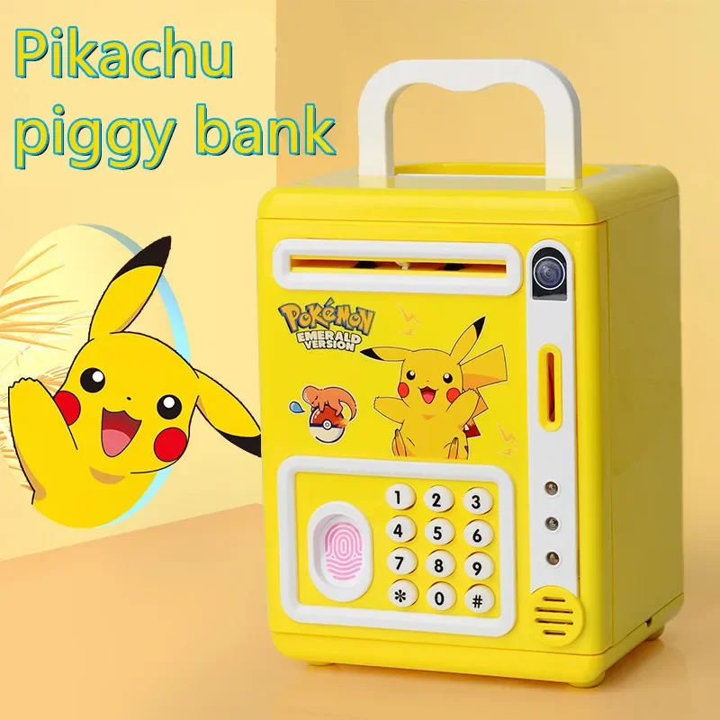 Pokemon Pikachu Electronic Piggy Bank ATM Password Smart Money Box Music Cash Saving Box Action Figure Toy Kids Birthday Gifts