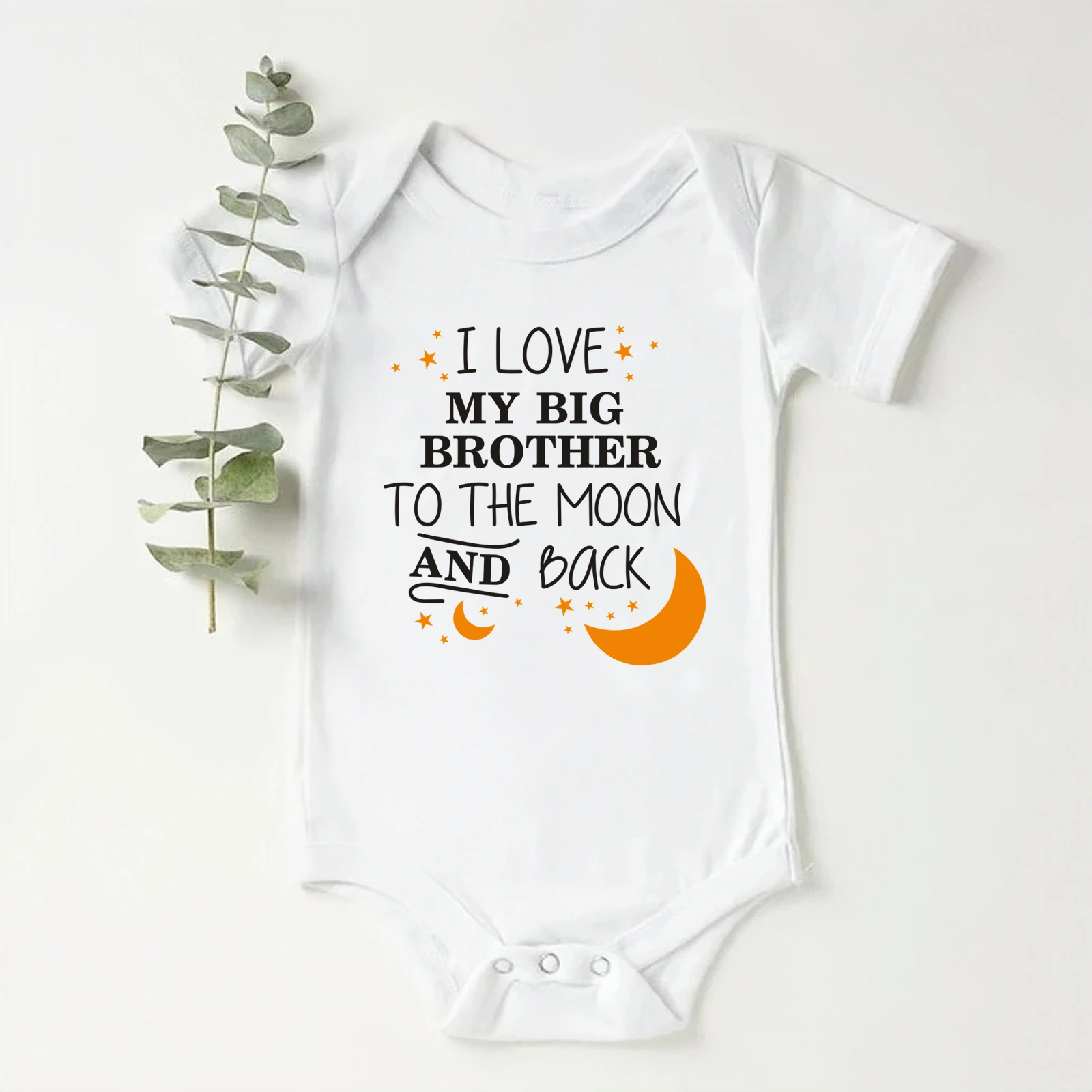 I Love My Big Brother To the Moon and Back Funny Baby Bodysuit Cotton Short Sleeve Infant Romper Body Newborn Boys Girls Clothes