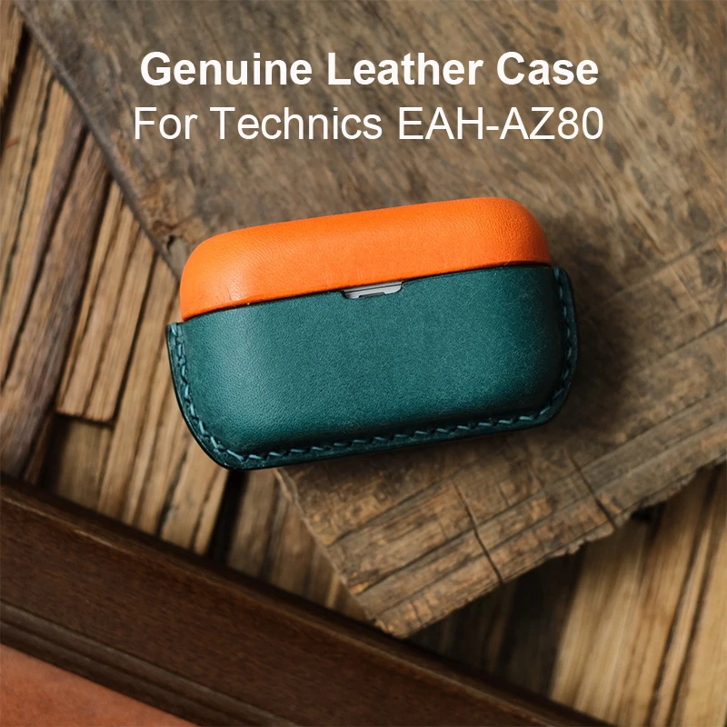 

Genuine Leather For Technics EAH-AZ80 Case Luxury Real Leather Custom Made Handmade EAH AZ80 Cover Bluetooth Earphone Cases