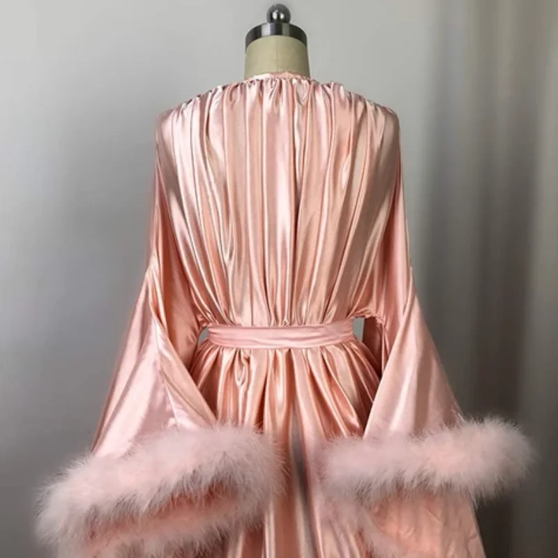 Feather Gauze Nightgown, Dream Court Princess Pagoda Sleeve Wave, Soft Light Colour, Gentle Luxury Stage Play Shawl, Pajamas