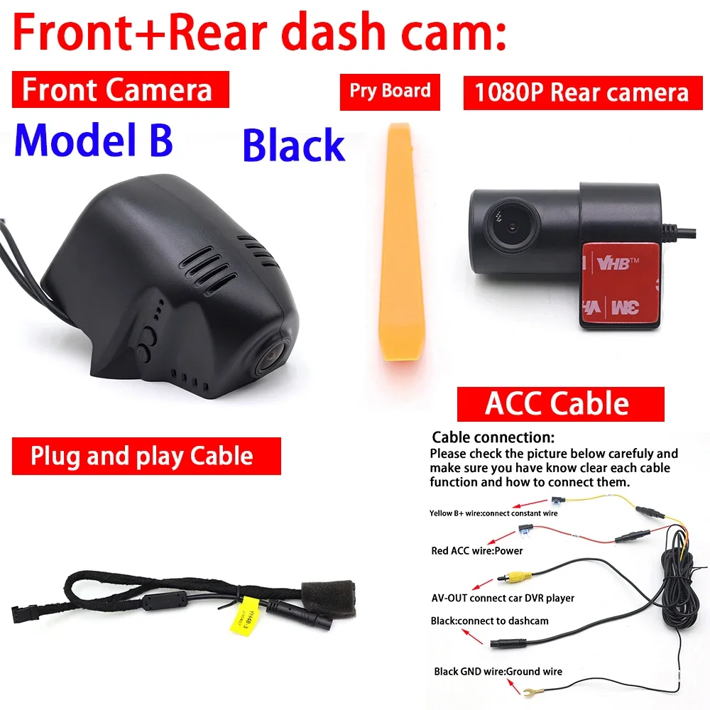 4K 2160P Plug en Play UHD Auto Dash Cam Camera Nachtzicht voor Volkswagen VW T-Roc T Roc Taos Tharu Taigo Nivus 2017 ~ 2024