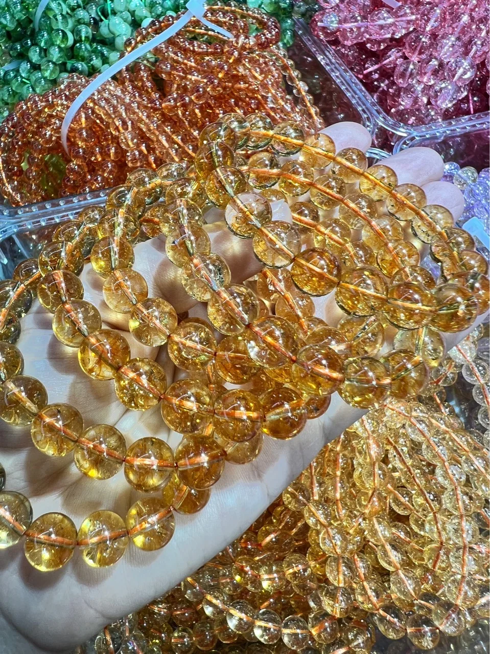 

Попкорн Золотой солнечный камень Огненный Феникс Браслет Браслет Оранжевый солнечный камень Ледяной солнечный камень Прямые продажи с фабрики 6-20 мм