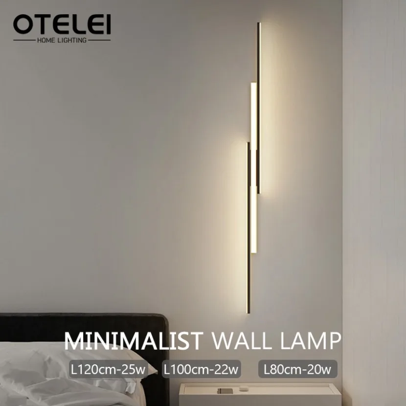 

Modern Line Ceiling Lights LED Simple Long Strip Wall Lamp Dimmable Living Room Background Bedroom Staircase Bedroom Chandeliers