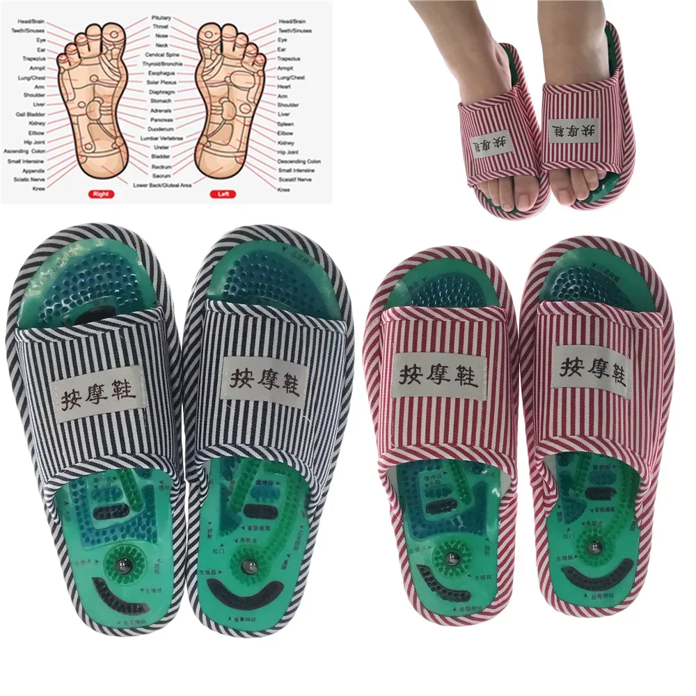 Akupunktur Fußmassage Hausschuhe Gesundheit Schuh Shiatsu Magnetische Sandalen Akupunktur Gesunde Fußpflege Massagegerät Magnet Schuhe