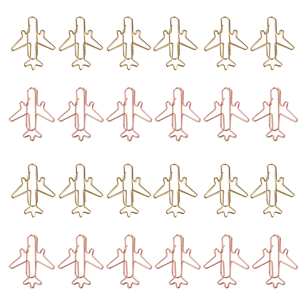 

24Pcs Plane Shaped Clips Creative Bookmark Paper Clamps for Files Envelopes Business Cards Office Desk Stationery Decoration