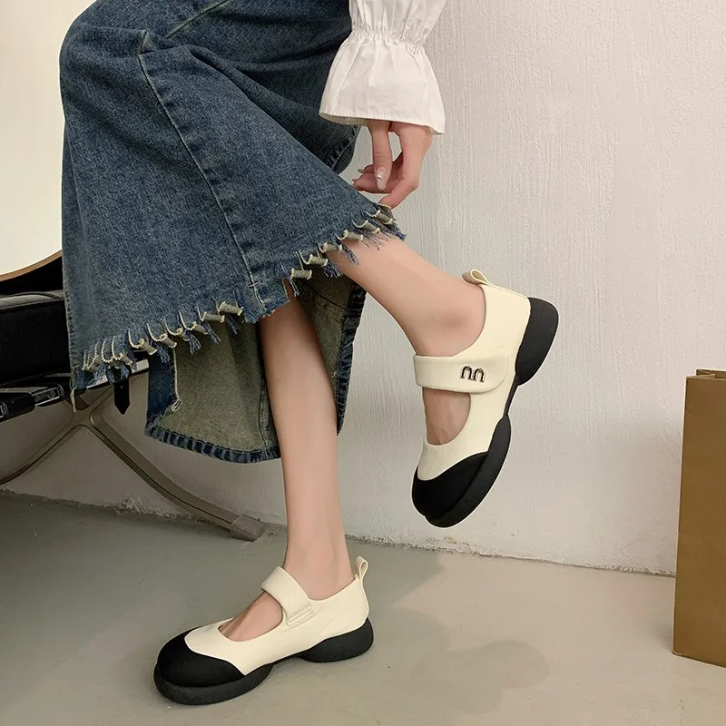 2024 Women Flat Shoes Fashion Round Toe Cute Ladies Casual Soft Mary Jane Shoes Outdoor Dress Flat Ballet Shoes Zapatillas Mujer