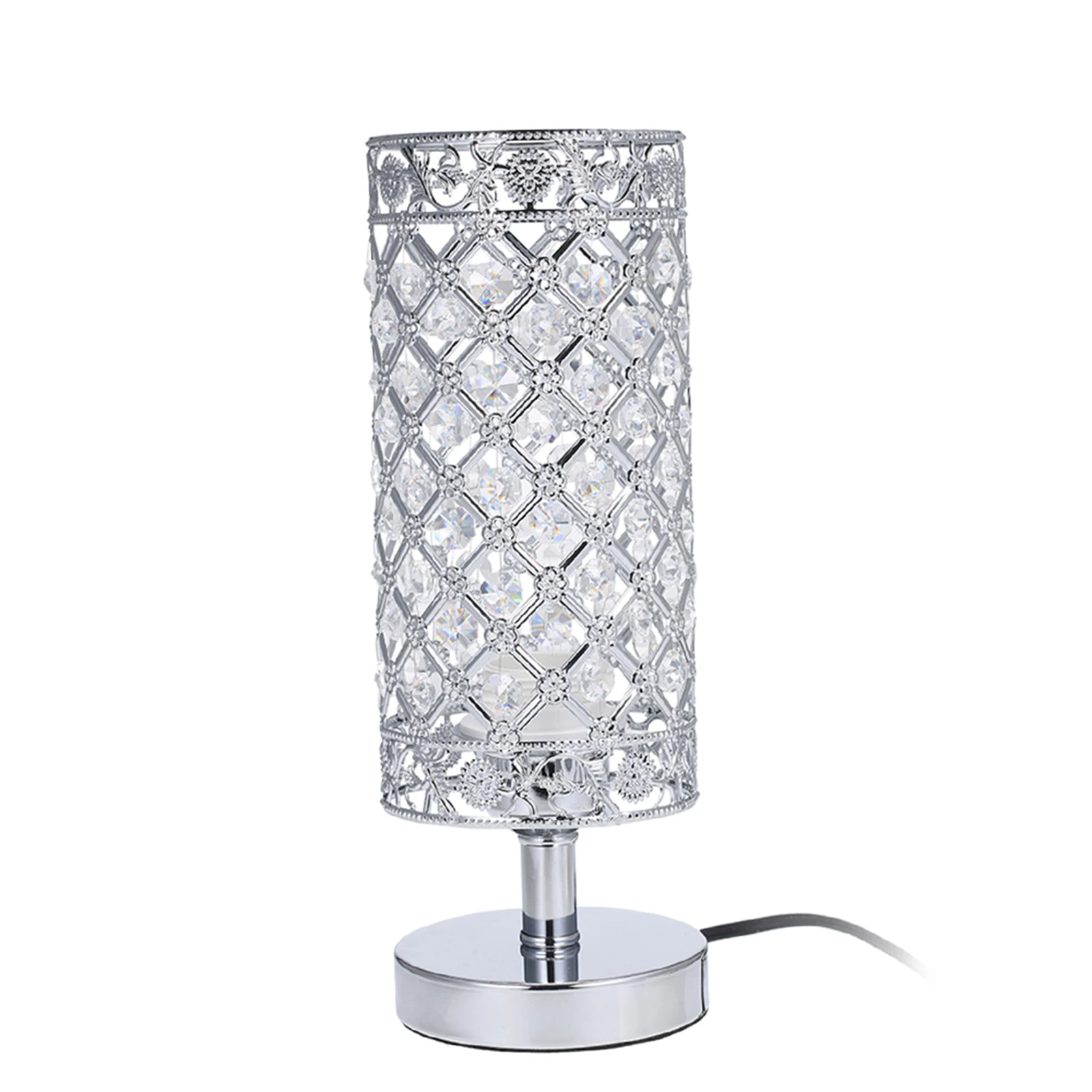 โคมไฟตั้งโต๊ะข้างเตียงโทมไชน์ คริสตัล ซิลเวอร์โคมไฟตั้งโต๊ะตกแต่งสำหรับห้องนอนห้องนั่งเล่นห้องรับประทานอาหารร้านกาแฟตู้หนังสือ