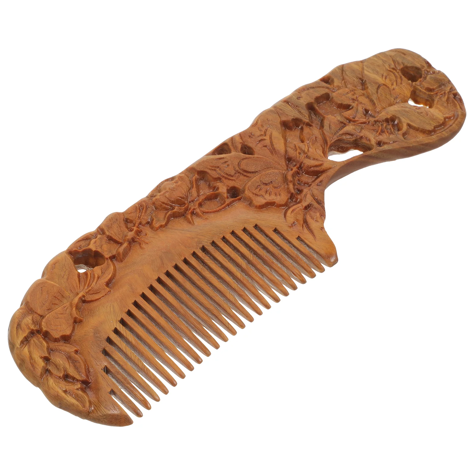 

Double Sided Carved Wooden Comb Fine Tooth Compact Combs for Men Craft Massage Sandalwood Miss Waver Hair Tool